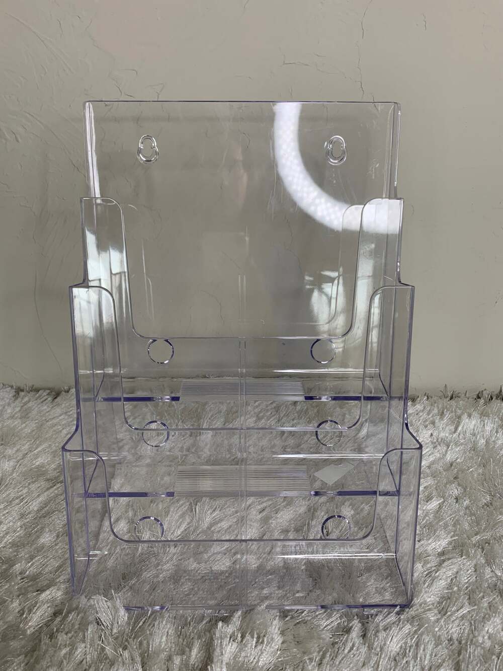 Clear Acrylic Wall Desktop File Organizer Vertical 9.75 x 12.75 x 6"